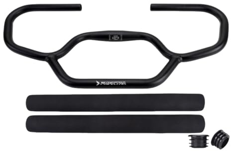 Tdoutop Manillar Ergonómico de Bicicleta Tipo Mariposa, de Aleación de Aluminio, con Barra de Apoyo, Resistente Y Cómoda para La Posición de Las Manos, Adecua, 1 Juego