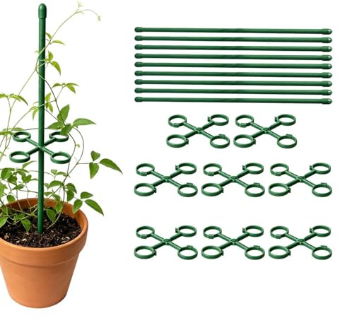 Traliccio Per Piante Da Interno 10 Pezzi Design A Traliccio Verde Con | Paletti Giardino Per Fiori Interni Esterni Aiuole Rialzate Fiori Monstera Pomodori Frutta Verdura Serra Balcone Trali