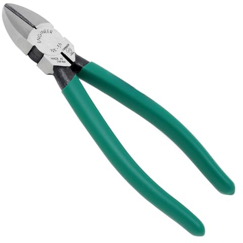 Heavy Duty Diagonal Side Wire Cutters, Hardened Carbon Steel Jaws. Made in Japan. ENGINEER nk-36