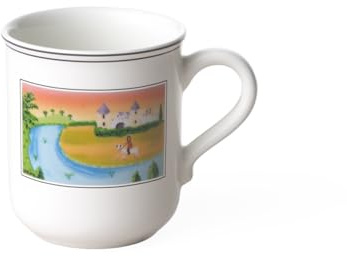 Villeroy und Boch Design Naif Kaffeebecher Schloss, 300 ml, Höhe: 9,1 cm, Premium Porzellan, Bunt | Mehrfarbige Porzellan-Kaffeetasse Reiter Motiv Made in Germany, spülmaschinenfest und mikrowellengeeignet