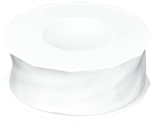 PRÄSENT Lyon Band mit Drahtkante Weiss, 25 m Dekoband zum Verzieren & Basteln, 40 mm Breite, leicht biegsames Schleifenband, für Festliche Dekos zu besonderen Anlässen