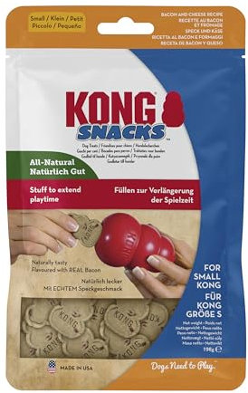 KONG - Snacks - All Natural Dog Treats (Best used Rubber Toys) - Bacon and Cheese Biscuits - For Small Dogs