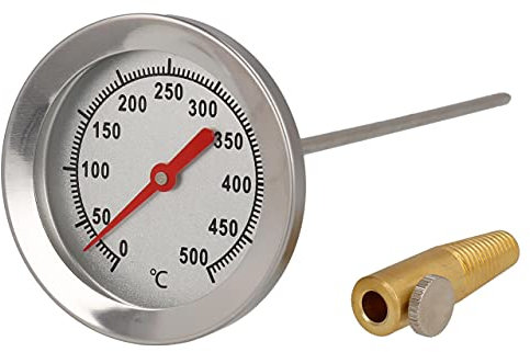 Lantelme 500 grado horno leña bimetálico y horno horno barbacoa termómetro analógico. diámetro de 62 mm y 30 cm de largo (30cm)