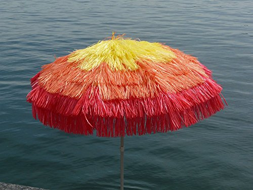 Maffei Art 7 Tulum, Sonnenschirm rund Durchmesser cm 200, mit Bast 3 Farben, Made in Italy.