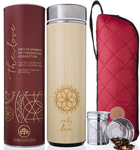 Love Bambus 510ml flasche für Tee, Kaffee, Obst oder Wasser. Vakuum versiegelt. Leckfrei. Schön verpackt, mit Gedicht + Geschenkkarte.