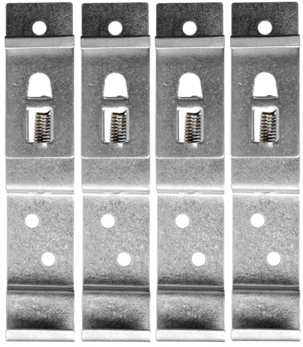 BITS4REASONS - Juego de 4 soportes (2 pares) de acero inoxidable con resorte para placa de matrícula de 11 cm de profundidad