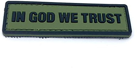 Aufnäher mit Aufschrift In God We Trust, für Paintball, Airsoft, PVC, Grün