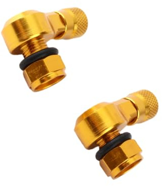 2 stücke 90 Grad Reifen Ventilschaft -Keenso Universal Motorrad Aluminium Reifen Ventilschaft Kappen 11,3mm(Gold)