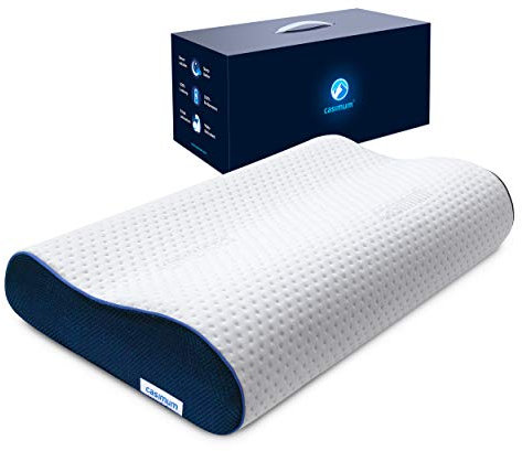 casimum Orthopädisches Nackenstützkissen Memory Foam - Höhenverstellbares Nackenkissen entlastet Kopf & HWS - Schlafkissen gegen Nackenschmerzen 60x30cm, mittelfest
