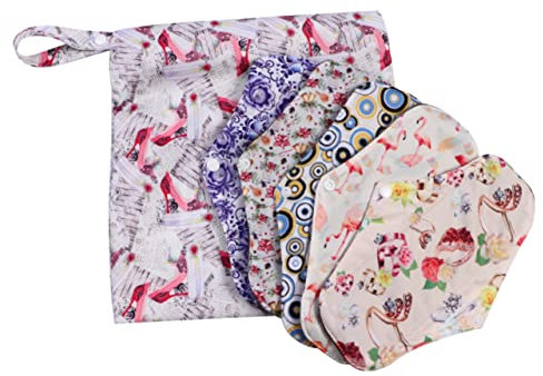 MILISTEN 5st Bambuskohle Waschbare Stoffbinde Auslaufsichere Atmungsaktive Tante Handtuch Frauen Menstruationsperiode Damenbinde Saugfähige Menstruationsbinde Fräulein Serviette Mikrofaser