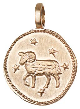 NKlaus Kettenanhänger Sternzeichen Steinbock 750er Gelbgold Ø 16mm 1 Stück | 1,5mm stark; ca. 2g; Öse innen 2,4x3,9mm
