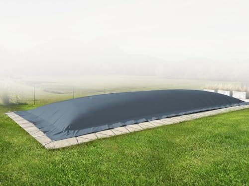 ANKO PLANEN Aufblasbare Poolplane rechteckig - Winter Abdeckung für den Pool - hochwertig & robust AirDeluxe (Poolinnenmaß: 4m x 3m, Anthrazit)