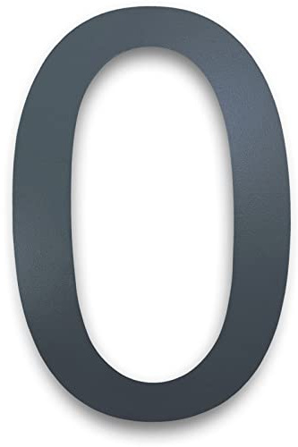 MOLVCE Hausnummer Anthrazit aus Edelstahl Höhe 20 cm, RAL 7016 Anthrazit Hausnummer Massivem Edelstahl Feinstruktur Pulverbeschichtet, Schrift Arial - Ziffer 0