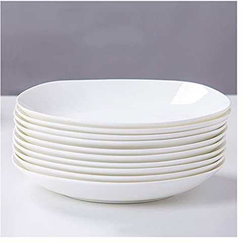 Liudan Servizio di Piatti 10 Pezzi Piatti da Pranzo Cucina Cucina Set per Piatti antipasto Piastra Insalata e Dessert Piatti Forno a microonde e lavastoviglie sicura (Bianco) Servizio da tavola