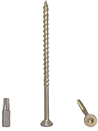 (40 Stück) Universal gelb verzinkter Stahl 6,0 x 120 mm Holzschrauben Torxkopf Senkkopf Spanplattenschrauben (40, 6,0 x 120 mm)