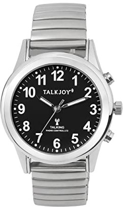 TalkJoy Orologio radiocontrollato da donna, con cinturino in metallo, argento, Bracciale