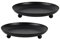 Alnicov Lot de 2 assiettes porte-bougies, 4,4 pouces, support pour bougies de cire, pour cônes d'encens, spa, mariage, prier, décoration de fête à la maison, noir
