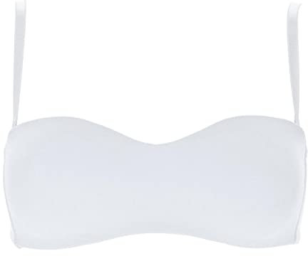 Cotonella 1 Pezzo Reggiseno Donna L'Altra CD071 Fascia Imbottito Senza Ferretto -Coppa B, Bianco 1B