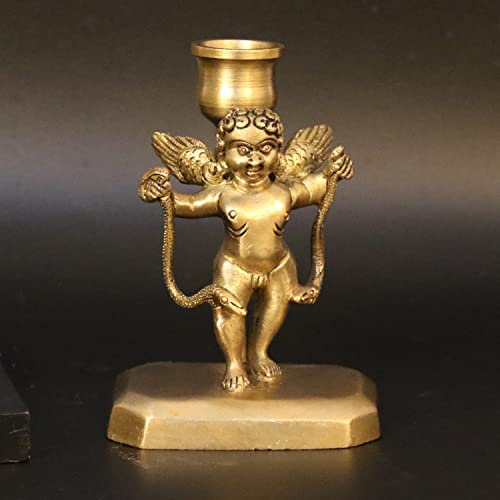 Artvarko Ange volant en laiton avec serpents pour bougie chauffe-plat - Statue pour table à manger, décoration d'intérieur