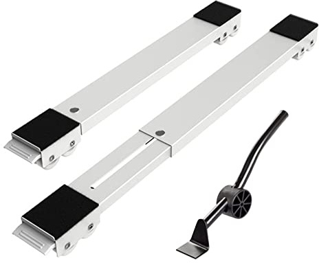 Einstellbar Kühlschrank Basis Möbel Transport-Roller, Untergestell Transportroller für Waschmaschine, Transport-Schienen mit Rollen für Möbel Bewegung Schwere, Waschmaschine, Kühlschrank (Schwarz)