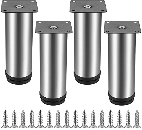 Peygre 4 Stück Höhenverstellbare Möbelfüße, 150 mm | Höhenverstellbare Tischbeine für Tisch, Sofa, Bett, Schrank, Ausgleich ungerader Böden in Wohnzimmer, Küche, Büro.