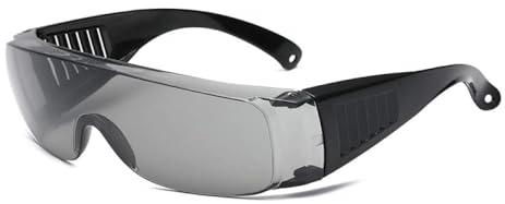 SagaSave Sur-lunettes de sécurité, lunettes de protection résistantes aux UV, lunettes scientifiques pour la construction, l'extérieur et le laboratoire (noir)