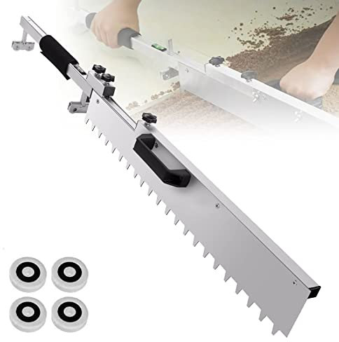 Stainless Steel Tooth Trowel for Tiles, Double Handle Notched Trowel with Teeth for Masonry Masonry, Easy and Efficient Work (Size: 41-81 cm)