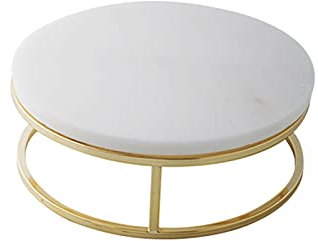 Kuchenständer ServierStänder Kreativer runder Kuchen-Stand Marmor-Dessert-Tisch mit Metall-Basis-Hochzeits-Party-Kuchen-Display-Standgebäck-Tablett (weiß / grau) Tortenständer ( Color : Grigio , Size