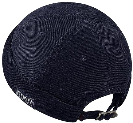 CLAPE Bonnet Docker en Coton Casquette sans Visière Rolled Cuff Brimless Hat Casquette Docker Unisexe Beanie Worker Sailor Cap Navy HBH01