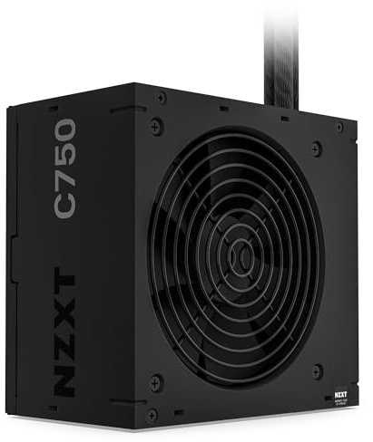 NZXT C750 Bronze - 750W ATX Power Supply, 80+ Bronze - Black | 750W 80 PLUS Bronze PSU for reliable everyday gaming builds. Quiet fan, sturdy protections, 5-year warranty.