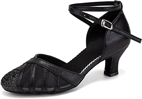 TINRYMX Latin Tanzschuhe für Damen Geschlossen Salsa Tango Performances Ballsaal Tanzschuhe,Modello-DY105