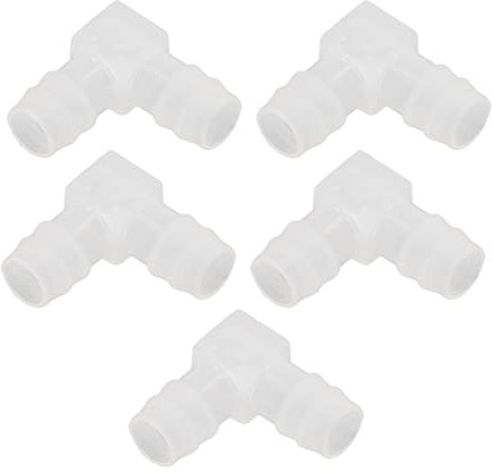 Connettore per Tubo a L, 10 Pezzi Connettore per Tubo a L, Giunto per Tubo in Plastica Curva a Gomito a 90° PP Connettore per Tubo a L Inodore per Laboratorio Acquario, Giunto
