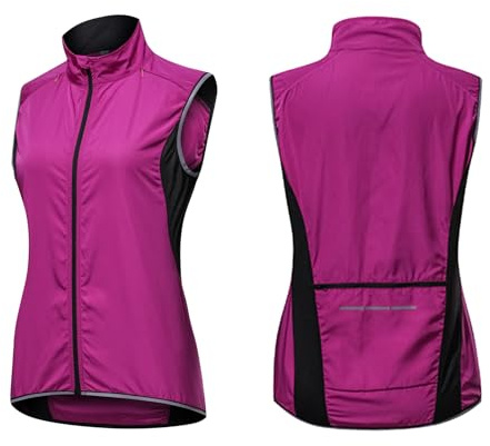 Gilet de cyclisme pour femme, léger et respirant, veste de sport sans manches, imperméable, coupe-vent, gilet sans manches, résistant aux UV, maillot de vélo réfléchissant VTT, randonnée,Purple-M
