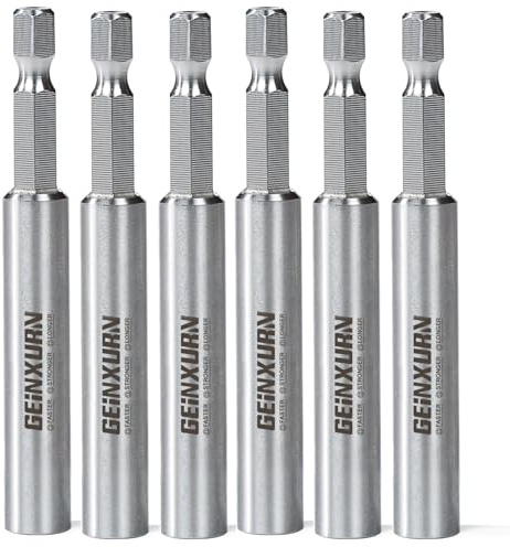 Geinxurn 6PACK Stainless Screwdriver Bit Holders, 3Inches Extension Socket Drill Bit Magnetic Holder Hex Shank Quick-Change Drill Bit Guide
