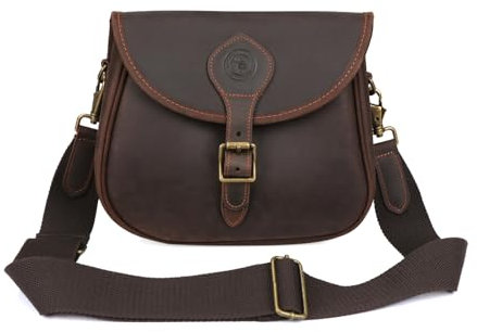 Tourbon Schrotflintenpatronentasche aus echtem Leder, für 100 Patronen, 12 GA / 20 GA Munitionstasche, Tonschießen, Spieltasche