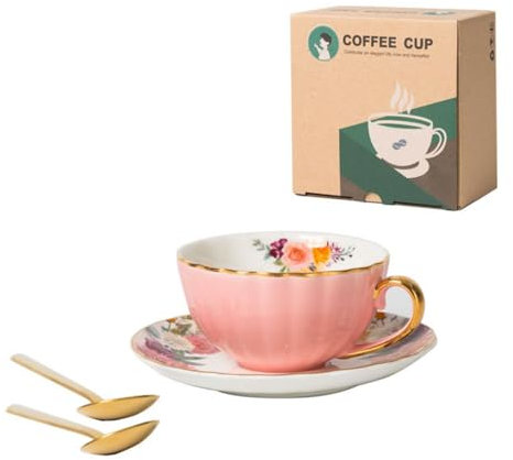 Ensemble de tasses à thé en porcelaine anglaise vintage avec motif floral pour bureau et café