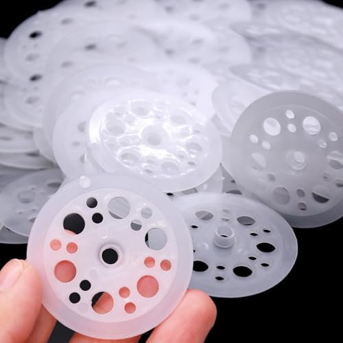WYYFXY® Lot de 200 rondelles d'isolation en plastique PP de 46 mm pour fixation et soutien des panneaux isolants en mousse