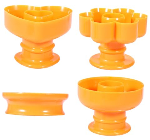 PAMINGONO 4pièces Moule à Beignets Plastique Ensemble Pour Pâtisserie Résistant Chaleur Et Réutilisable Pour Créer Des Donuts Et Du Maison Jaune