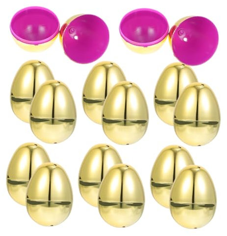 JOINPAYA 20pezzi Uova di Pasqua Vuote Plastica da Uova Decorative Riempibili per Feste Pasquali Giocattoli e Decorazioni per Caccia alle