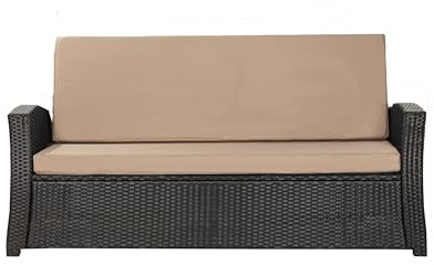 Setgarden® bänkskydd polyrattan trädgårdsbänk, sittdyna, bekväma sittdynor för trädgårdsbänkar – perfekta dynor för din trädgårdsoffa eller hollywoodgunga (beige, 180 x 60 x 50 cm)