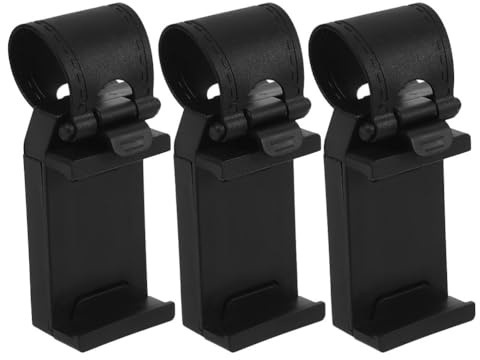 Garneck Lot De 3 Supports TéLéPhone Volant Voiture: Porte Portable Universel Noir Clip RéGlable pour Smartphone Support Auto sans Outils, Maintien SéCurisé