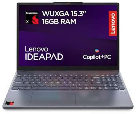 Lenovo IdeaPad Slim 3 | 15.3 inch WUXGA Laptop | Snapdragon X X1-26-100 | Copilot+ PC | 16 GB RAM | 512 GB SSD | Windows 11 Home | Luna Grey