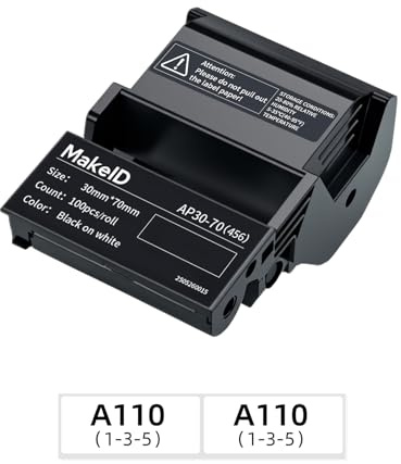 MakeID EP53 Étiquettes PET Toutes Conditions pour câbles et fils intérieurs/extérieurs, étiquetage DataCom – pour étiqueteuse industrielle portable EP53, 30 mm*70 mm