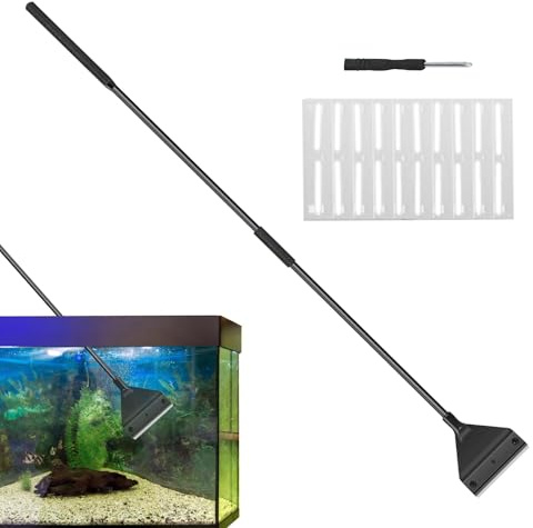 Yulokdwi Pulitore per Acquario, Pulitore con Raschietto, Attrezzo A Manico Lungo per Manutenzione di Vasche per Animali Domestici Stagni E Terrari