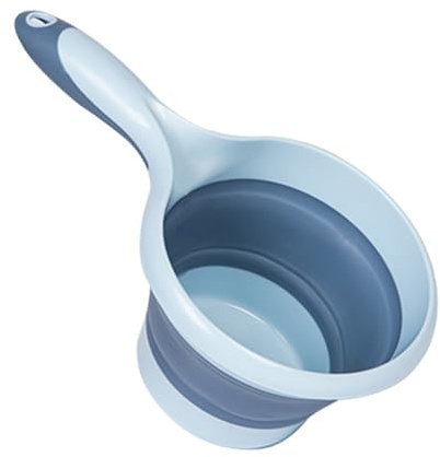 SUNGOOYUE Cucchiaio per Acqua, Mestolo, Cucchiaio Pieghevole, Robusto e Durevole, per il Bucato, Facile da Riporre, Adatto per Lavare Vestiti e Capelli, Design Leggero e Appeso (cielo blu)