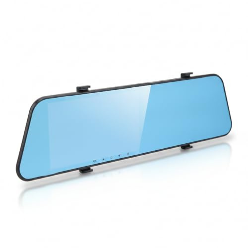 SustVita Videoregistratore Full HD 1080P con specchietto retrovisore antiriflesso, Dash Cam per auto con schermo grande da 5,5 pollici, doppia lente con rilevamento del movimento (Senza scheda di