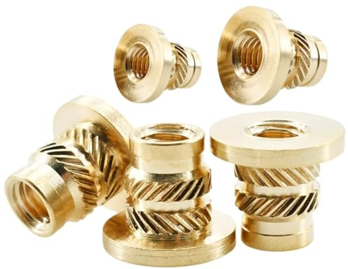 Inserti filettati per plastica, Dadi con inserto esagonale flangia in ottone for stampante 3D Confezione di più dimensioni M2 .5 M3 M4 M5 M6 M8(M2.5x4.6xOD4.6(50Pcs)