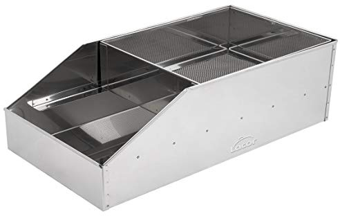 LACOR 50450 Harinero de Acero Inoxidable, Tamizador de Harina, Ideal para harinar o empanar Alimentos, Fácil Limpieza, para Cocinas Profesionales, Plata, 18 x 50 x 26.5 cm
