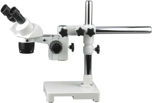 AmScope SW-3B13 Binocular Stereo Microscope, WH10x Eyepieces, 10X and 30X Magnification, 1X/3X Objective, Single-Arm Boom Stand