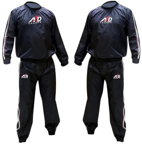 XXR Black Heavy Duty Sauna Sweat Suit for Gym & Exercises (Black, XL)